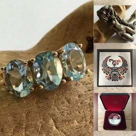 MaxSold Auction: This online auction features gold  & silver jewelry, antique cameos, vinyl records, jade jewelry, vinyl records, costume jewelry, polished gemstones, Brian Dirk print, concert t-shirts, Swarovski figurines, teacup/saucer sets, coins, toys, Pokémon cards, and more!
