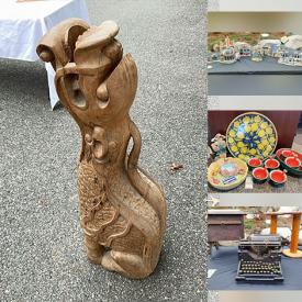 MaxSold Auction: This online auction features Frederick Kubitz prints, art pottery, decorative plates, Arts & Crafts table lamps, insulators, stoneware jug, small kitchen appliances, Willow Tree figurines, wood carving, model trains, antique typewriter, vintage toys, silver jewelry, collectible village buildings, garden tools, outerwear, electric fireplace, White House ornaments, games, yarn, and more!