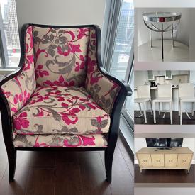 MaxSold Auction: This online auction features men’s & women’s clothing & footwear, TVs, area rugs, metal/glass tables, bar chairs, art glass, and more!