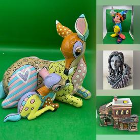 MaxSold Auction: This online auction features Matt Buckley sculpture, Jim Shore figurines, Snowbabies, Disney collectibles, Lolita glasses, Dept 56 village buildings, planters, Snowpinions, toys, Allen Designs pendulum clocks, Enesco collectibles, and more!