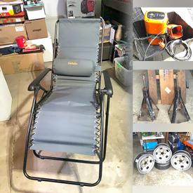 MaxSold Auction: This online auction features greenhouse, ceiling fan, fishing gear, fog machine,  wall sconces, wine-making kit, novelty teapot, puzzles, vinyl records, power & hand tools, garden tools, chain hoist, and more!
