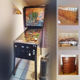 MaxSold Auction: This online auction features Thomasville bedroom furniture, vintage slate pool table, male and female Harley Davidson leather jackets and pants, and a Bally pinball machine and much more!