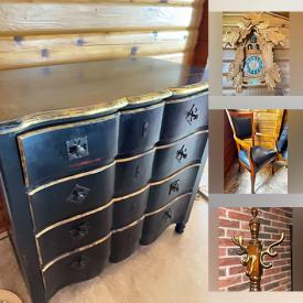 MaxSold Auction: This online auction features bar stools, corner display cabinet, TV, daybed, mini fridge, upright freezer, computer desk & chair, humidifier, sewing machine, exercise equipment, stair lift, snow shovel, garden tools, power & hand tools, chainsaw, garden tools, fishing gear, BBQ grill, patio furniture, bike, zero-turn mower, skis, telescope, teacup/saucer sets, small kitchen appliances, area rugs, Royal Doulton figurines, cranberry glass, planters, cuckoo clock, craft supplies, outerwear, sewing machine, costume jewelry, desktop computer, hunting/camping gear, puzzles, duck decoy, office supplies, footwear, patio furniture, and more!