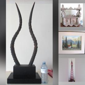 MaxSold Auction: This auction features Regency Lamp, MCM Bottle, Collectible Avon Figurines, Christmas Ornaments, Holiday Decor, Books, Purses, Coins, Chalkware Urn, Hand Tools, Pressback Chairs, Mugs, LPs, Wall Art, Linens  and much much more!