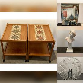 MaxSold Auction: This online auction features teak furniture, bronze sculptures, stone carving, art glass, art pottery, Lorenzen pottery, polished stones, toys, and more!