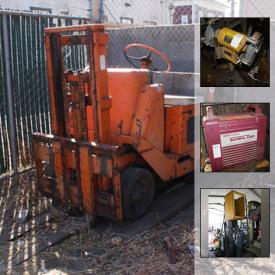 MaxSold Auction: This online auction features lots of construction equipment such as Federal Mogul forklifts, Rigging Equipment, Cement Mixer, Victor Hand Torch, Air Tools, compressors and MORE; SPORTS EQUIPMENT: Evinrude outboard motor, Scuba diving equipment, paintball guns and equipment, and more; HOME EQUIPMENT: two wood stoves and a Diebold floor safe; CLOISONNE and much more!