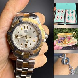 MaxSold Auction: This online auction features antique jewelry caskets, Indigenous artwork, antique bronze sculptures, antique carved conch shells, teacup/saucer sets, art glass, wood humidor, antique biscuit jar, Folio Scoitey books, stone carvings, art pottery, antique Japanese scrolls, silver & costume jewelry, cloisonne, loose gemstones, antique cameos, snuff bottles, perfume bottle, coins, military medals, watches, and much, much, more!!!