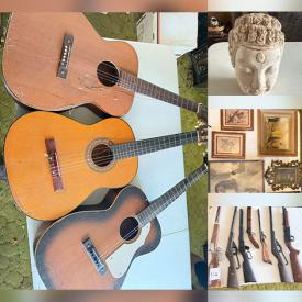 MaxSold Auction: This online auction features vintage bikes, guitars, decanters, ukulele, wood sculptures, art glass, trinket boxes, toys, tabletop fountain, metal figurines, electronic keyboards, fashion dolls, vintage postcards, office supplies, art supplies, metal detector, TV, depression glass, art pottery, small kitchen appliances, secretary desk, craft supplies, cuckoo clock, crock, CDs, hand tools, fishing gear, stained glass panels, garden tools, smoker, garden art, gold clubs, electric kiln, and much, much, more!!!