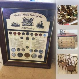 MaxSold Auction: This online auction features Late Federal American chest of drawers, Queen Four Poster Bed, costume jewellery, Christmas Mugs, Blue and white Mottahedeh plates, Copper Luster pitchers, U.S. Monetary Collectibles and much more!