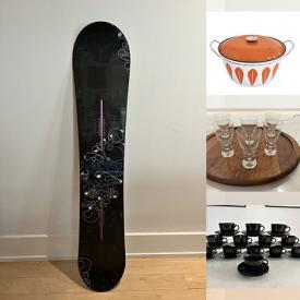 MaxSold Auction: This online auction features NIB bathroom sink, Dansk pans, Cathrineholm dishware, snowboards, teak serving pieces, Michael Lax pans, Mutto lights, and more!