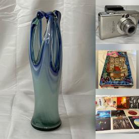 MaxSold Auction: This online auction features art glass, vintage ashtrays, Depression glass, art pottery, collector plates, miniature tea set, silver jewelry, watches, sports collectibles, perfume bottles, vinyl records, vintage collectible Barbies, vintage cloisonne, decanter set, crystal bowls, vintage dessert molds, and more!