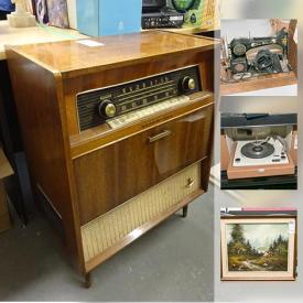 MaxSold Auction: This online auction features furniture, electronics, decor, artwork, collectibles, china, antiques, sterling silver, lamps, crystal and much more!