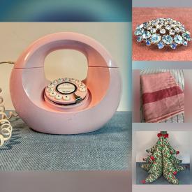 MaxSold Auction: This online auction features perfume bottles, vintage teaset, costume jewelry, Japanese block print, art pottery, wool blankets, Vera Neumann scarves, vintage brass drawer pulls, and more!