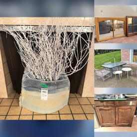 MaxSold Auction: This auction features Christmas Decor, Treadmill, Pottery, Dinnerware, Boots, Glassware, Luggage, TV, Framed Art, Chairs, Tools, Shelving, Electrical Parts, Fans, Gas Cans, BBQ, Lamps, Linens, Mattresses, Wicker, Fireplace Tools, Books, Tea Cups, Flatware, Spinning Wheel, Figurines, Watches and much much more!