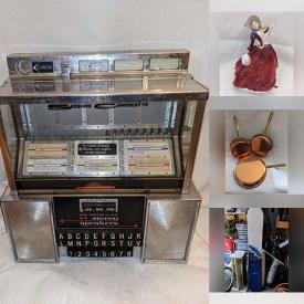 MaxSold Auction: This online auction features children’s books, pet products, steins, tire rims, bike, portable AC units, Royal Doulton figurine, Tama drum, snowboard, garden tools, baby items, skis, bar mirror, antique bottle, art pottery, skateboard, patio table, golf clubs, electric stove heater, and more!