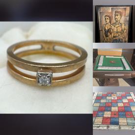 MaxSold Auction: This online auction features gold & silver jewelry, area rugs, perfume bottles, stone carvings, vintage McDonald’s toys, wood carving, new beauty products, new cosmetic bags, vintage oil lamps, Art Deco lamp, porcelain dolls, Hollohaza figurine, stained glass panel, teacup/saucer sets, and more!