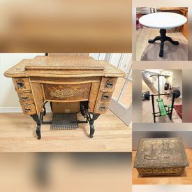 MaxSold Auction: This online auction features fitness gear, small kitchen appliances, wood carving, planter, skates, boots, hand tools, hanging light fixture, women’s shoes, cast iron teapot, snorkel sets, mirrors, sewing machine, and more!