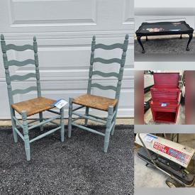 MaxSold Auction: This online auction features office supplies, sports collectibles, planters, small kitchen appliances, vintage books, area rug, CDs, fitness gear, insulator, river tubes, power & hand tools, bathroom vanity, inversion chair, bike, pet products, garden tools, Harley Davidson parts, exercise equipment, tires & wheels, plumbing & electrical supplies, rolling tool chest, small kitchen appliances, vinyl records and more!