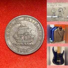 MaxSold Auction: This online auction features guitars, bikes, men’s clothing, outerwear, boating supplies, watches, coins, silver drum, and more!