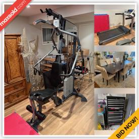 MaxSold Auction: This online auction features snow blower, lawn mower, mini fridge, rolling tool cabinet, dining table & chairs, live plants, futon, desks, chest freezer, TVs, glass side tables, exercise equipment, and more!