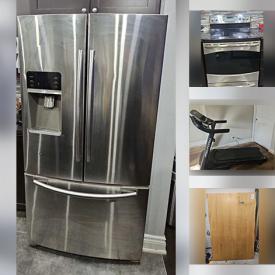 MaxSold Auction: This online auction features exercise equipment, area rugs, glass top dining table, printer, bikes, kick & electric scooters, desk, refrigerator, stove, small kitchen appliances, printer, air beds, hand tools, computer components, home electronics, office supplies, wine cooler,  counter stools, and more!