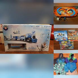 MaxSold Auction: This auction features Adult and Childrens Clothing, Kids Books, Vintage Books, Dolls, Tonka Toys, Games, DVD/VCR, Purses, Skates, Hats, Snowthrower, Hot Wheels, Holiday Train, Sports Toys, Interactive Toys  and much much more!