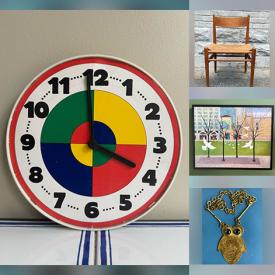 MaxSold Auction: This online auction features TV, vintage books, NIB cutting utensil collection, gold, silver,  & costume jewelry, antique watches, horse medallions, Royal Doulton figurine, coins, area rugs, vintage crock, Balinese rod puppet, insulators, soapstone carvings, outerwear, small kitchen appliances, art pottery, autoharp, platform bed, stainless shelving, vintage toys, wood sculpture, basket collection, vintage leather furniture, antique child music chair, camera, and more!