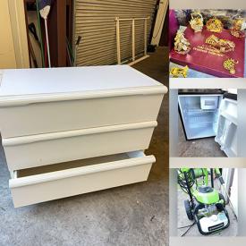 MaxSold Auction: This online auction features floor vase, metal wall art, pressure washer, portable AC unit, desk & chairs, patio chairs, fitness gear, garden tools, garden art, sleeping bags, printers, mini fridge, pedestal dining table, BBQ grill, area rug, storage totes, Louis Cardin artwork, sectional sofa, and more!