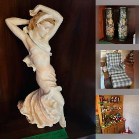 MaxSold Auction: This auction features Royal Doulton Figurines, Serving Pieces, Flatware, Gibbard Furniture, Vases, photo Frames, Books, Glassware, Carpets, Lamps, Upholstered Seating, Tea Cups, Linens, Wall Units, Chandeliers, Bedroom Furniture, Health Aids, Paintings, Kitchen Utensils, Dinnerware, Christmas Decor, Patio Furniture, Plant Pots, BBQ, Sporting Goods, Comics, Vintage Toys, Stuffed Toys, Jewelry, Dolls, Retro Baby Clothing, Office Supplies, Golf Collectibles, Loom   and much much more!