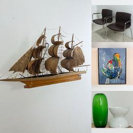 MaxSold Auction: This online auction features MCM pond yacht, art glass, Art Deco sculpture, Hoselton sculpture, Mexican Tonala pottery  MCM copper relief art, antique colourized photos, stamps, and more!