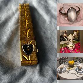 MaxSold Auction: This online auction features gold jewelry, patio furniture, perfume bottles, TVs, art glass, vintage barware, desk & chair, vinyl records, speakers, glass top table & chairs, area rug, sunburst mirror, small kitchen appliances, bamboo screen, home electronics, costume jewelry, hand tools, and more!