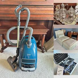 MaxSold Auction: This online auction features antique desk, chaise lounge, cat tree, exercise equipment, TVs, refrigerator, vanity/sink, kitchen island & stools, power tools, air compressor, vanity light fixture, craft supplies, planter, pet products, washer, dryer, perfume bottles, small kitchen appliances, bread making supplies, sewing machine, video game console, air purifiers, bamboo furniture, printer, and more!