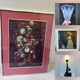 MaxSold Auction: This online auction features art glass, Art Deco table lamp, stained glass lamp, uranium glass, Noble Needham sculpture, Swarovski figures, art pottery, Moorcroft, wood carving, cranberry glass, Coca-Cola collectibles, vintage wall mask, puzzle, toys, and more!