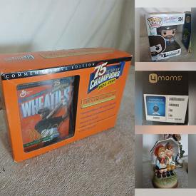 MaxSold Auction: This online auction features sunglasses, POP figures, guitar amp, tuner & pedal, vintage bottles, wildlife prints, clarinet, flutes, bar signs, outerwear, games, craft supplies, hand tools, children’s books, Pokémon cards, puzzle, fitness gear, office supplies, DVDs, stamps, sports trading cards, wheelchair, sports collectibles, and more!