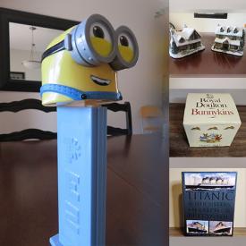 MaxSold Auction: This online auction features toys, Pez dispenser, Christmas village houses, Bunnykins, children’s books, sports collectibles, bedroom furniture, and more!