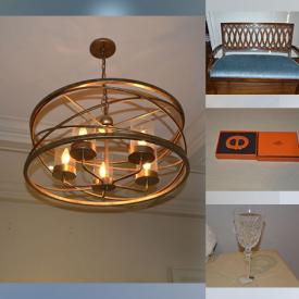 MaxSold Auction: This online auction features patio furniture, designer teapot, tub chairs, area rugs, small kitchen appliances, chandeliers, wall sconces, Le Creuset, Bento box, beauty appliance, wine racks, DVDs, costume jewelry, TV, and more!