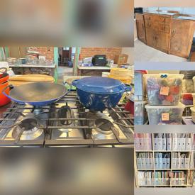 MaxSold Auction: This auction features MCM Sofa, Arm Chairs, Vintage Phones, Occasional Tables, Lamps, Wall Art, Typewriter, Cameras, Lenses, Linens, TV, Candleholders, Sideboard, Toby Jugs, Tea Cups, Vases, Jewelry, Pearls, Swarovski Figurines, Collector Plates, Animal Figurines, Bowls, Books, Kitchen Appliances, Flatware, Dinnerware, Small Kitchen Appliances,  Pottery, Barware, Kitchenware, Office Supplies, Puzzles, Art and Craft Supplies, Christmas Decor,  Garden Supplies, iRobot, Sewing Machines, Storage Containers, Exercise Equipment, Freezers, Planters, Pet Supplies  and much much more