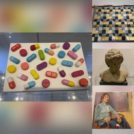 MaxSold Auction: This auction features Lamps,  MCM Paintings, Portrait, Double Handle Urn, Glass Vases, Abstract Face Bowl, Pop Art, Trinket Box, Chess Set, Marquee Letters, Candleholders, Tea Service, Plants, Floor Mats, Mugs  and much much more!