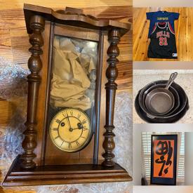 MaxSold Auction: This online auction features small kitchen appliances, planters, home electronics, printers, bar stools, floor vases,  desk & chair, BBQ grill, compost bin, vinyl records, video game console, patio furnitures, office supplies, garden tools, exercise equipment, fitness gear, power & hand tools, chest freezer, desktop computer, cameras, antique pottery, men’s & women’s clothing, sports jerseys, CDs, scuba gear, fabric, chainsaw, and more!