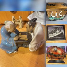 MaxSold Auction: This online auction features stamps, sports collectibles, video games, garden art, games, metal signs, NIB massagers, home electronics, outerwear, footwear, fitness gear, Korean Bandaiji chest, cedar chest, Shiwan mudman figurines, art glass, brass collectibles, Christopher Burkett photographs, collector Barbies, decorative plates, vinyl records, outerwear, and more!