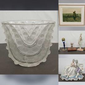 MaxSold Auction: This online auction features vintage Enzo figurine, art glass, art pottery, teacup/saucer sets, metal sculpture, vintage Art Deco ceiling light, games, toys, art books, AJ Casson artwork, watches, costume jewelry, and more!