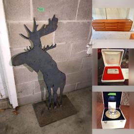 MaxSold Auction: This online auction features mirrors, art pottery, desks & chairs, metal sculptures, small kitchen appliances, western saddle, salomon skis, power & hand tools, garden tools, planters, vintage ashtrays, printer, wine cooler, golf clubs & accessories, fitness gear, Brutalist sunburst fixtures, wood carvings, horse brasses, table & floor lamps, games, mini fridge, sewing machine, home health aids, Arnold Friberg prints, women’s clothing & footwear, fabric, silver & costume jewellery, home electronics, decorative plates, Gabor Mezei watercolour, patio furniture, vinyl records, BBQ grill, lawnmower, garden art, and much, much, more!!!