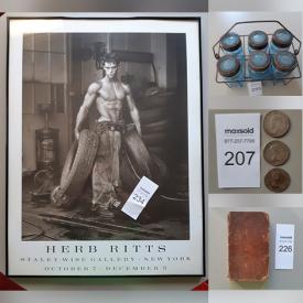 MaxSold Auction: This online auction features coins, antique books, military ephemera, movie posters, W. German pottery, mason jars, vintage photographs, William Hogarth engraving, ceramic knobs, decanters, Beauceware, and more!