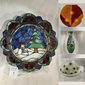 MaxSold Auction: This auction features Art Glass Plates, Bud Vases, Bowls, Blown Glass ,  Uranium Glass, Imari Bowls, Holiday Decor, Le Cruset Pot, Pyrex, Cameo Pendant, Jewelry, Enamel Copper Decor, Hoselton, Pottery, Glass Animals, Lamps, Wedgwood, Matryoshka Dolls, Carved Birds   and much much more!