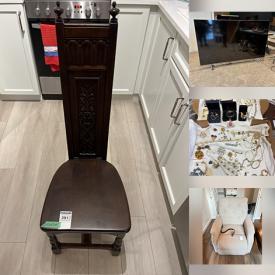 MaxSold Auction: This online auction features art pottery, electric fireplace, area rug, cathedral chairs, art glass,  desk & chair, watches, fitness gear, exercise equipment, wood carvings, metal wall art, small kitchen appliances, home electronics, TVs, decorative plates, women’s footwear, outerwear, NIB RC vehicle, model kits, small kitchen appliances, adjustable bed, lift chair, costume jewelry, Lladro figurine, Moorcroft, soapstone carving, and more!