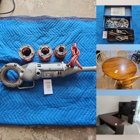 MaxSold Auction: This online auction features power & hand tools, ceiling fan, metal detector, surveillance camera, balance scale, garden tools, bikes, welder, telescope, office desk, airbed, small kitchen appliances, dining table & chairs, pet products, monitors, stereo components, dehumidifier, and more!