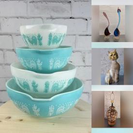 MaxSold Auction: This online auction features bronze figurine, vintage Pyrex, Imari dishware, ceramic wall mask, art glass, vintage planter collection, vintage Mexican papier-mache clowns, WWII cap badges, and more!