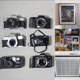 MaxSold Auction: This auction features Antique Books, Cameras,  Bank Notes, Bocce, Bakeware, Lps, Paintings, Collector Cards, Electronics, Blankets, LPs, Turntable, Pasta Machine, Jewelry and much much more!