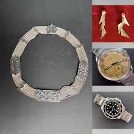 MaxSold Auction: This online auction features silver & gold jewelry, silver belt buckle, watches, silver match holder, and more!