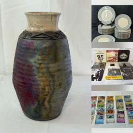 MaxSold Auction: This online auction features Pokémon collectibles, vintage tins, action figures, art pottery, miniature steins, collector plates, art glass, comics, Toby mug, Raku vases, games, vinyl records, crystal decanter,  sports apparel, Fiestaware, Carnival glass, vintage Pyrex, children’s books, video games, and more!